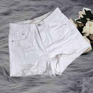 Brave Soul London White Denim Shorts (UK8 US4)